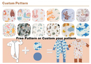 Bán Buôn Tùy Chỉnh In Tre Spandex Dễ Thương Trẻ Sơ Sinh Bé Trẻ Em Dài Tay Áo Cô Gái Cậu Bé Đồ Ngủ Romper Dây Kéo Quần Áo Thiết Lập - Product Image 6