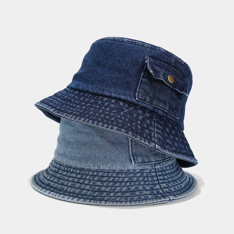 Shop Wholesale Distressed Jean Acid Denim Washed Bucket Hat