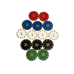 Set Chip 4g 100 buah dengan stiker nomor khusus untuk permainan Perjudian klub Poker kasino mahkota Las <span class=keywords><strong>Vegas</strong></span> kecil enam titik - Product Image 6