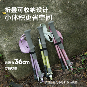Bâtons de randonnée KODENOR en fibre de carbone pliables avec poignée EVA antidérapante et sangle de poignet pour la marche et la randonnée, pour femmes - Product Image 5