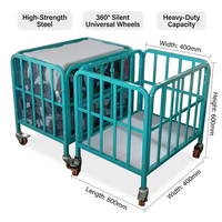 Chariot de manutention personnalisé pour matériaux de couture, chariot à cage en treillis métallique en acier pour la fabrication de vêtements