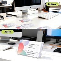 Porte-cartes de visite en acrylique de qualité supérieure, support de présentation de cartes de visite transparent pour bureau
