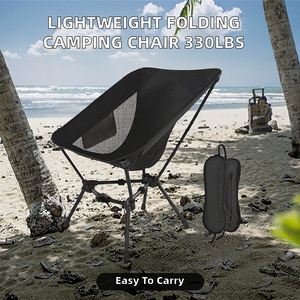Silla de Camping Ligera y Resistente de Metal con Marco en X, Plegable, Portátil, Soporta 330 Libras, para Camping, Senderismo, Playa, Picnic - Product Image 2