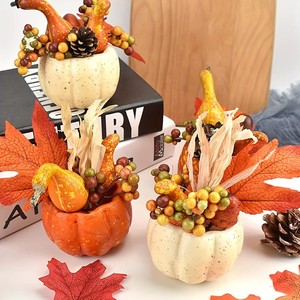 Lot de Décorations Florales d'Automne en Mousse de Haute Qualité Kangning : Citrouilles, Feuilles d'Érable Artificielles et Baies pour Halloween et Thanksgiving - Product Image 4