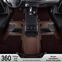 Tapis de sol de voiture en cuir aviation 360° à double couche, couverture intégrale, style moquette intégrée, garantie 3 ans, ajustement universel