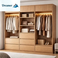 Armoire en bois grainé avec serrure et clé pour chambres d'appartement, meuble de rangement autoportant avec tiroirs personnalisés
