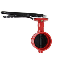 Vanne papillon manuelle en fonte ductile de haute qualité à commande par poignée, type à pince, pour contrôle d'eau et d'incendie, prix usine