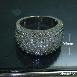 Anello da Cocktail F1022 per Donna con Zirconia Cubica Creata in Laboratorio, Micro Pavé, Anelli di Moda per Matrimonio con Pietra Rotonda - Product Image 5