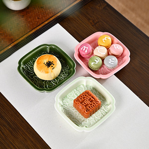 Plateau à dessert en céramique multi-styles rétro créatif, assiettes en porcelaine rectangulaires, plats à sushi et fruits écologiques, garnis au four - Product Image 5