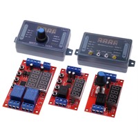 Saklar kontrol waktu Digital LED, DC 5V 12V 24V 10A modul Relay Delay waktu dapat disesuaikan 32 52 mode