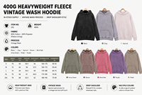 Sweat-shirt unisexe personnalisé 400G épais délavé style vintage avec logo et épaules tombantes pour marques de vêtements