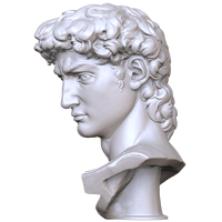 Édition en gros tout blanc résine David buste Statue demi-corps Sculpture Figurine d'art religieux pour la décoration de la maison et du bureau