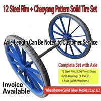 Nouvelle roue solide en acier robuste de la marque FUXIN, 26 pouces, taille personnalisée, avec garantie d'un an, pour chariot de chantier