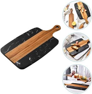 Planche à découper rectangulaire moderne et classique en bois d'acacia double face, écologique, avec jointures marbrées, pour fromage et cuisine - Product Image 6