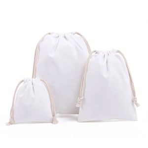 Sac de rangement réutilisable en coton avec cordon de serrage pour cadeaux, bijoux, sacs de shopping en tissu - Product Image 3