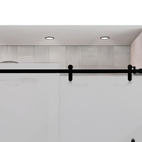 Porte de douche coulissante sur mesure Mars Villa Chili 8 mm blanche, largeur réglable 130-140 x 190 cm, noire Ravella