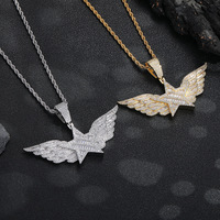 Produits phares : Pendentif Hip Hop Star Wings pour Hommes et Femmes, en Cuivre Micro-Serti de Zircon, Haute Qualité, Approvisionnement Transfrontalier