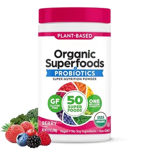 Bio-Grünpulver 50 Superfoods Beere 1 Milliarde Probiotika vegan pflanzenbasiert glutenfrei nicht-GMO milchfrei Saft Smoothie