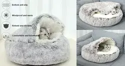 Großhandel Weiches Haustierbett aus Memory-Schaum mit Rutschfester Unterseite Atmungsaktives Nest für Katzen und Hunde Waschbares Plüsch-Samt-Höhlenbett - Product Image 5