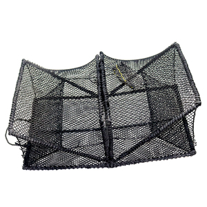 Di alta qualità commerciale pesca due ingresso trappola per granchio quadrato gabbia da pesca pieghevole gamberetti gabbia gabbia - Product Image 1