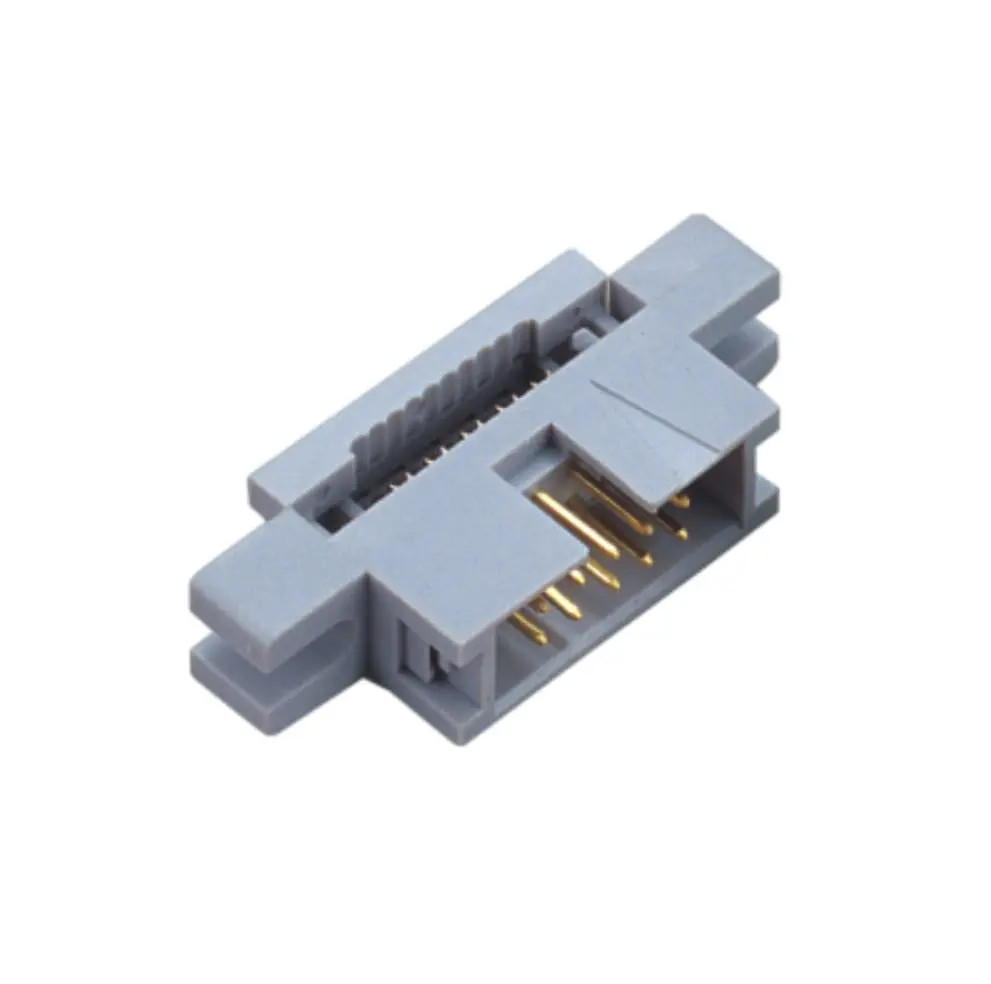 254mm pitch connector idc 10 pin flat ribbon cable connector 2651 female socket wiring harness connector grey central hole