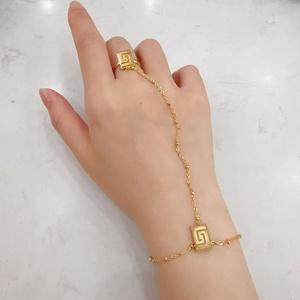 Conjunto de Anillo y Pulsera de Acero Inoxidable con Baño de Oro Titanio Tinora, Estilo Europeo-Americano para Mujer, Superventas - Product Image 6