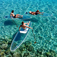 Nouvelle planche de paddle transparente en polycarbonate (SUP) pour le surf, le paddle et la dérive