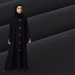 Nada <span class=keywords><strong>Nida</strong></span> Solider Twill-Gewebe 100% Polyester Leichter Schwarzer Krepp-Abaya-Stoff für Mädchenbekleidung - Product Image 2