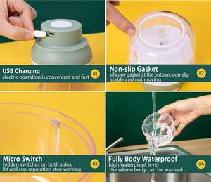 Mini hachoir alimentaire automatique, mixeur rapide, hachoir à viande, presse-ail électrique sans fil USB - Product Image 5