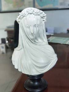 <span class=keywords><strong>Escultura</strong></span> Artística Natural <span class=keywords><strong>en</strong></span> Mármol Blanco de Tamaño Real: Busto de Dama Velada, de Giovanni Strazza, Tallado <span class=keywords><strong>en</strong></span> Piedra de la Virgen Velada - Product Image 4