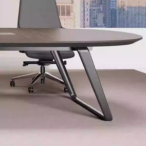 Table de réunion de bureau en bois de luxe contemporaine, mobilier de conférence en bois massif moderne pour espaces de bureau de luxe modernes - Product Image 5