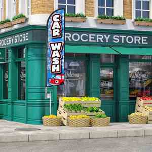 2.5*11.5 FT Car Wash High Quality Custom Feather <b>Flags</b> Beach <b>Flag</b> for Beach Party and Advertising Promotions - Product Image 4