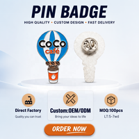 Ballon à air chaud en métal découpé sur mesure, nickel brillant, émail doux pour |   Fabricant de badges de personnages de dessins animés pour la marque OEM Cafe
