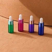 Glas-Tropfflasche mit Farbiger Kappe Mini Leere Kosmetik-Serum-Verpackungsflasche Großhandel OEM ODM Lieferant
