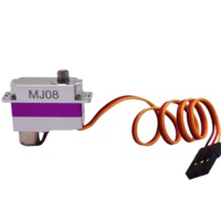 Mini servo plat 8 mm MJ08, couple 3,7 kgf.cm, poids 8 g, vitesse 0,061 sec/60, boîtier en aluminium, moteur sans noyau, pour avion RC en métal