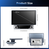 Autoradio Android Podofo Slim 10,1 pouces avec écran rotatif Incell, 4+64 Go, CarPlay/Android Auto sans fil, double bouton pour voitures universelles