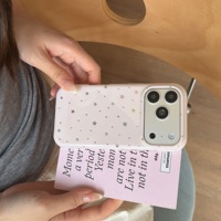 Stilvolle IMD Runde Kanten Laser Stern Kariert Rosa Lilien Muster Schutzhülle für iPhone 18 Pro Max 13 14 15 16 17