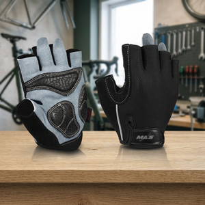 Men's Women's Half-<b>Finger</b> Leather Cycling Gloves Breathable Spandex Non-Slip Impact Gloves Mountain <b>Bike</b> Riding Fitness Training - Product Image 3