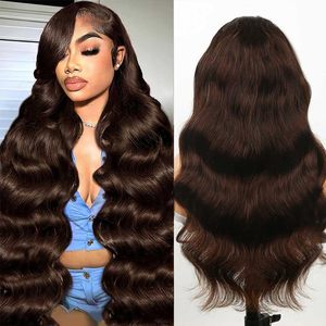 ผมเด็กที่ถอนขนมาแล้ว สีน้ำตาลช็อกโกแลต แบบใส สำหรับวิกผมลูกไม้ด้านหน้า 13x6 HD ลอนธรรมชาติ ผมแท้ Remy Virgin - Product Image 4