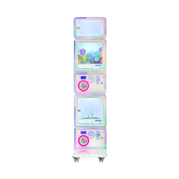 Distributeur de capsules de jouets commercial vertical empilable avec éclairage LED lumineux pour centres commerciaux