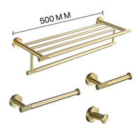 Ensemble de salle de bain en laiton massif moleté, accessoires muraux en or brossé