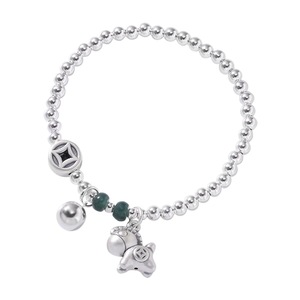 999 Pure <b>Silver</b> <b>Beaded</b> Bracelet Women Animal Charm Gift Jewelry Elegant Minimalist Chinese Style - Product Image 5