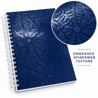 Carnet à spirale professionnel Premium Mexique 270x210mm avec couverture gaufrée motif toile d'araignée, carnet scolaire à spirale simple