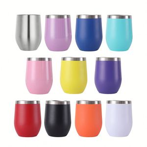 Vaso Térmico Personalizado con Logotipo, de Acero Inoxidable con Recubrimiento en Polvo, Aislado, en Forma de Huevo, para Café o Vino, con Tapa, de 12 oz - Product Image 5