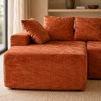 Canapé modulaire sectionnel OEM Cloud Couch, convertible en lit, de luxe, en forme de U, sans armature, compressé, pour appartement, décoration de salon, ODM