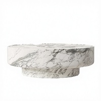 Table basse en marbre naturel sculpté à la main, style antique moderne, personnalisable, pour le salon, marque Geju