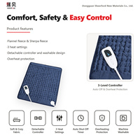 Couverture chauffante avec télécommande LCD, tapis chauffant électrique matelassé doux, chaleur et minuterie réglables pour lit et canapé