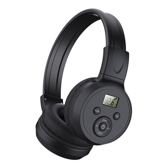 New Product Head Mounted Radio Earphones FM Charging Model with Storage Radio Headset