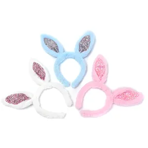 Easter Factory Cute Hairband Beautiful Glitter Rabbit Ears Accessories Headdress For Girls Hair Hoop