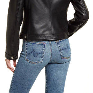 Chaqueta de Cuero de Alta Calidad para Mujer, Transpirable y con Procesamiento Crudo, Diseño Sólido Personalizable - Product Image 6